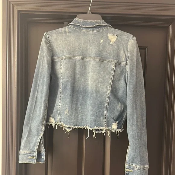 G by Guilana Distressed Light Blue Denim Jacket - Picture 5 of 5